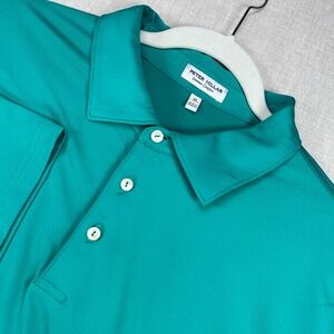 Peter Millar Summer Comfort Shirt Mens XL Solid Jersey Polo Teal Green MS23EK01S